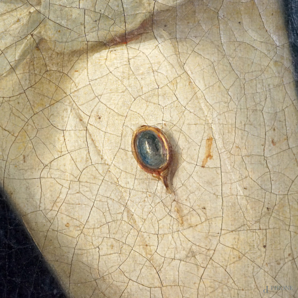 Pittore del XIX secolo, Ritratto di gentiluomo, olio su tela, cm 66x54,5, entro cornice