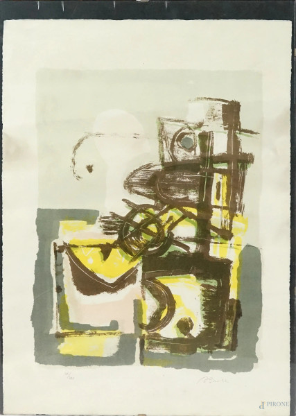 Renato Birolli - Senza titolo, multiplo a colori, cm 67x48, es.42/200.