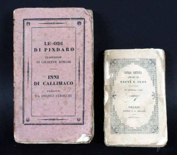 Lotto di due piccoli libri del XIX secolo