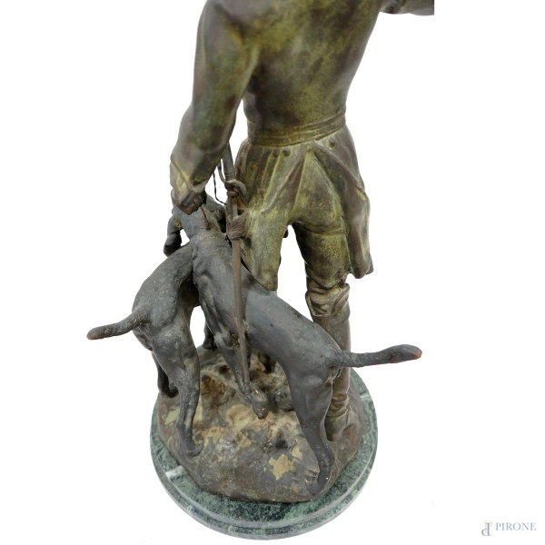 Gruppo in bronzo raffigurante la caccia alla volpe, da un'originale di HIPPOLYTE MOREAU E PROSPER...