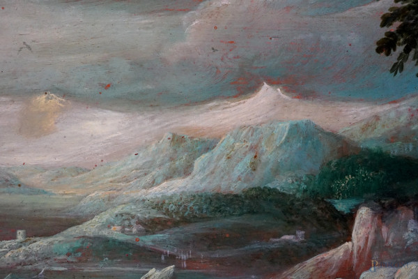 Pittore del XIX secolo, Ratto di Europa, olio su rame, cm 30x40, entro cornice