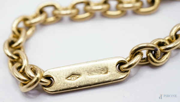 Portachiavi Bulgari in oro 750 con moneta raffigurante Costantino II, incisione sul retro "Costan...