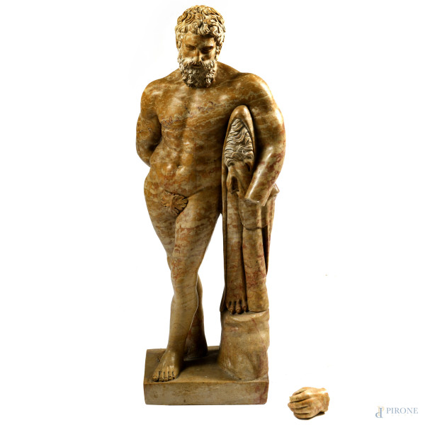 Ercole Farnese, XX secolo, marmo, altezza cm 82, (segni di usura, scalfitture, mancanze, restauri)