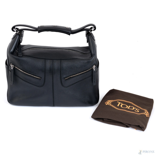 Borsa Tod's in pelle nera, cm 39x32x15