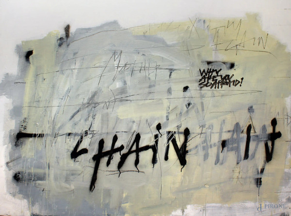 Sauro Todaro, Chain, tecnica mista su tavola, cm. 167x122x8.