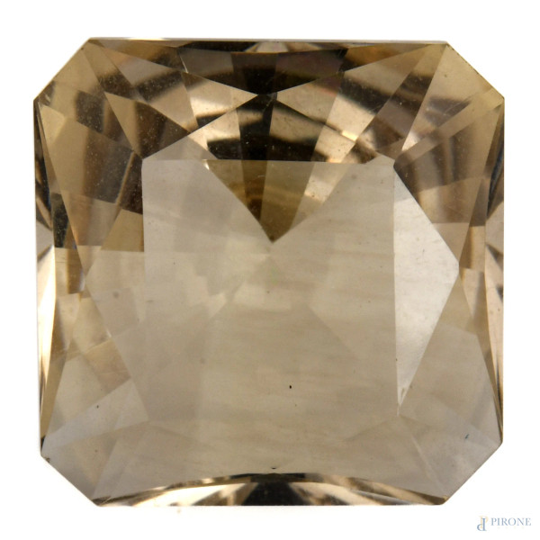 Quarzo fumè taglio smeraldo, Brasile, ct 15, VVS, mm 16x16x9