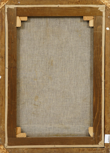 Pittore francese del XVIII secolo, Ritratto di gentiluomo con giubba rossa e lettera, olio su tel...