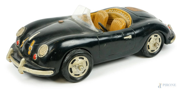 Cinquecento - Super Porche, modellino di automobile in legno laccato e dipinto con applicazioni, cm h 10x40x16, n.59-5570, (difetti).