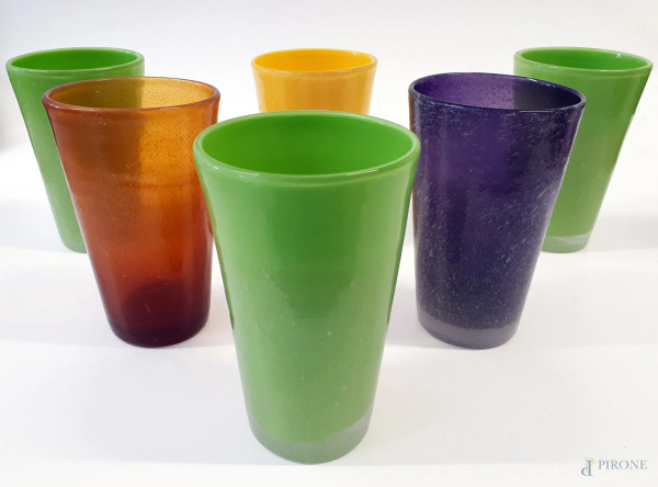 Lotto di sei bicchieri da bibita design Memento Glass, linea
