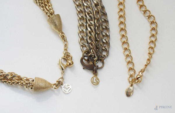 Lotto di 3 collane vintage anni '60 Luisa Spagnoli, lunghezza cm 91, 82 e 99