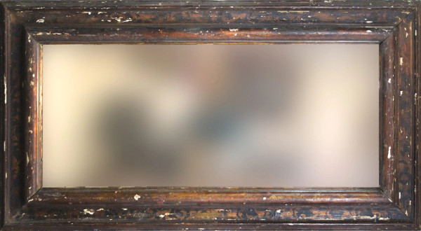 Antica cornice con specchiera, ingombro cm. 88,5x162, luce cm. 57x131