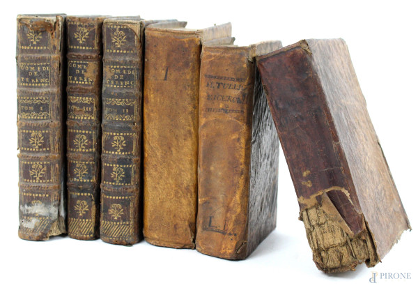 Lotto di sei volumi del XVIII secolo
