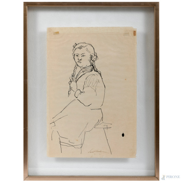 Lotto di quattro chine su carta di Giovanni Consolazione (1908-1964) recanti al retro dichiarazio...