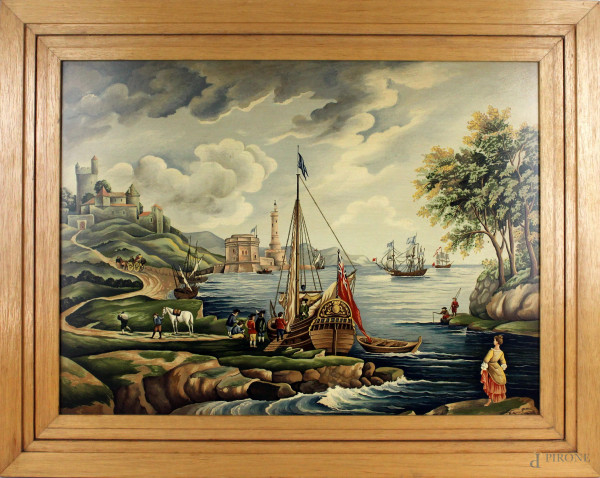 Sailing Ship, serigrafia su legno cm 39,5x53,5, entro cornice