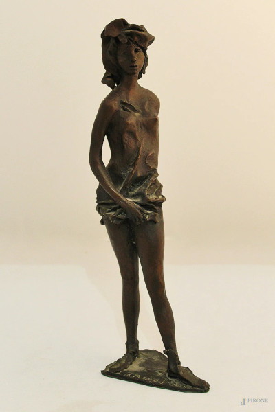 Augusto Murer - Figura femminile,scultura in bronzo firmata,datata'78 e numerata 3/10, h 38 cm.