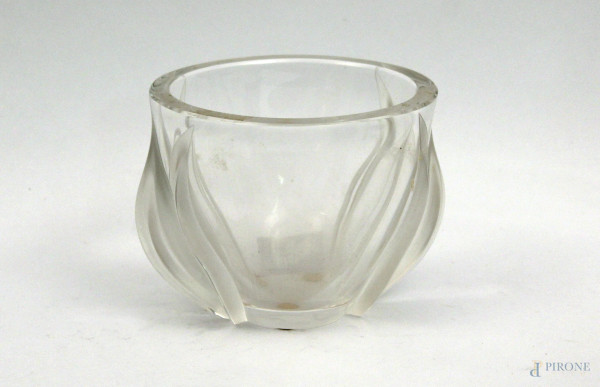 Vasetto in vetro Lalique France, h. cm 10.