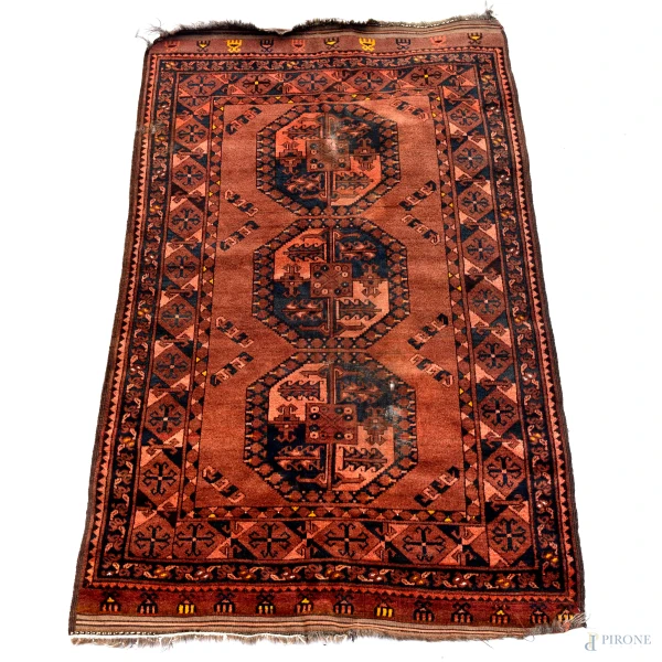 Tappeto persiano, cm 190x120,  (usura del tempo, difetti)