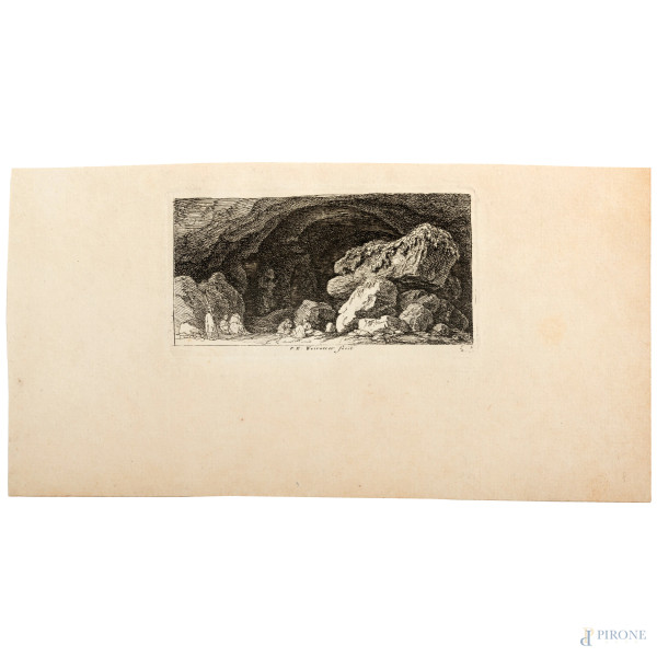 F.E. Weirotter (1733-1771), Coppia di acqueforti tratte dalla serie "Viaggi in italia", misure ma...