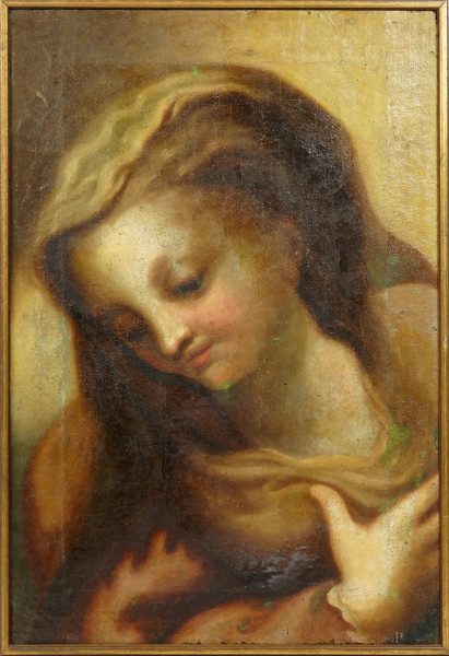 Scuola italiana del XVII secolo, Figura femminile, olio su tela, cm 53,8x36,3, entro cornice