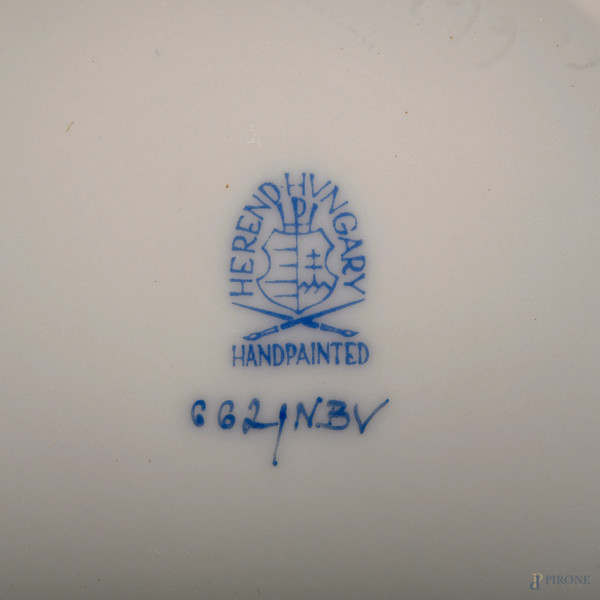 Servizio di piatti Happonyi Herend in porcellana, misura massima della zuppiera cm 30x37x25 circa...