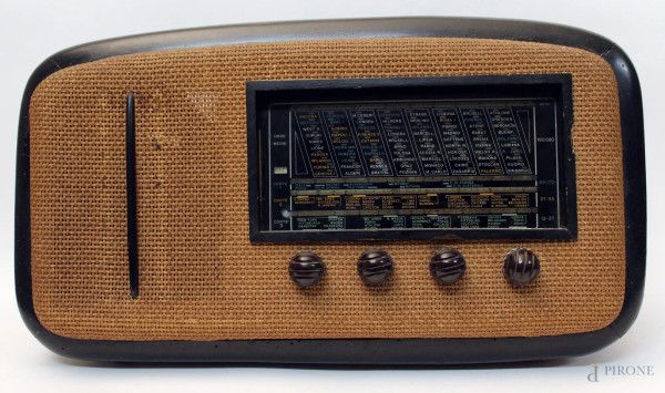 Radio, cassa in legno, anni &#39;70, diametro 60 cm.