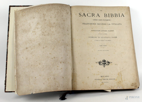 La Sacra Bibbia illustrata da Gustave Doré, tomo primo, Milano, Fratelli Treves, 1888, (difetti)
