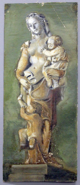 Maternità, tecnica mista su tela, 35x15 cm, XIX sec.
