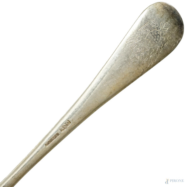 Servizio di posate in argento del XIX secolo, argentiere Giovara, peso netto gr. 5750