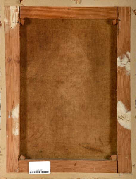 Maternità, XIX secolo, olio su tela, cm 47,5x36, (difetti)