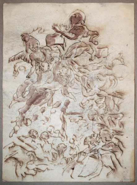 Natività, bozzetto su carta, 29x20 cm, XVIII sec.