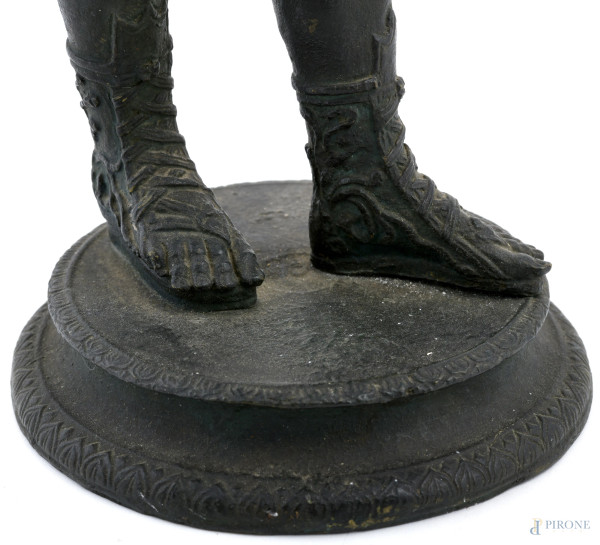 Apollo, scultura in bronzo dipinto, XX secolo, altezza cm 40 (segni di usura)