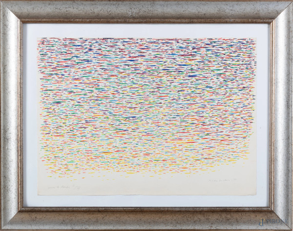 Piero Dorazio (1927-2005), Senza Titolo, litografia a colori su carta prova di stampa I/IV, cm 50x70, firmato e datato 1975 in basso a destra, entro cornice