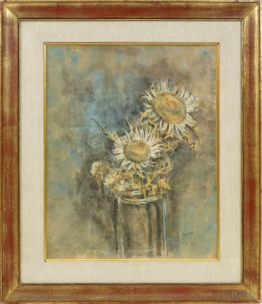 Linda Puccini - Cardi, olio su tela, cm 44,5x35,5, entro cornice