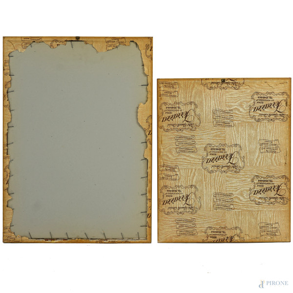 Lotto di due multipli su carta, firmati Righi e Tamburri, misure max cm 69,5x49, entro cornici