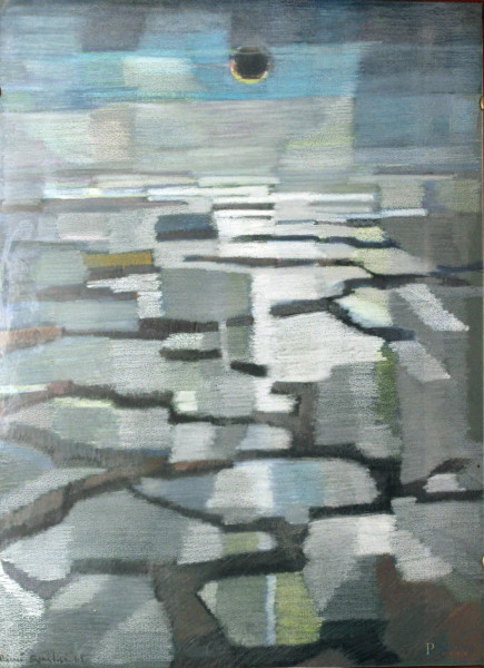 Mimi Quilici Buzzachi - Paesaggio, olio su cartoncino, cm 65x47, entro cornice.