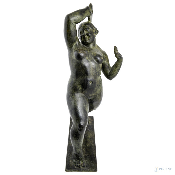 Alberto Bazzoni, Baccante, scultura in bronzo, altezza cm 61, firma e timbro della fonderia alla ...
