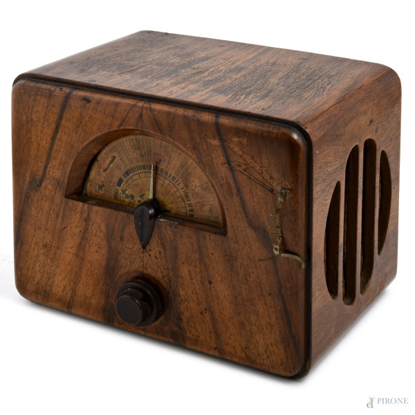 Radio Savigliano apparecchio tipo 101, XX secolo, cm 19x24,5x17, (rotture, segni di usura, da revisionare)