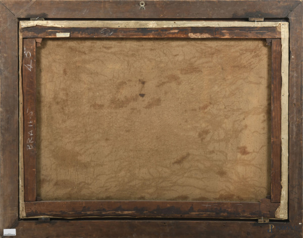 Paesaggio con croce e cometa, olio su tela, cm 97x127, siglato e datato '1906' in basso a sinistr...