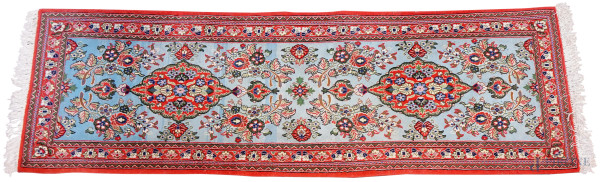 Tappeto Qum Kork, Iran, in lana annodato a mano, cm 210x137, (difetti)