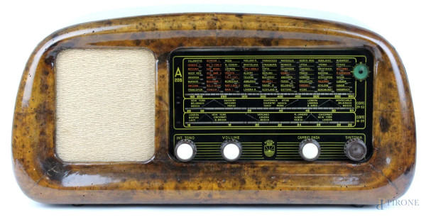 Radio Aurora anni &#39;40, altezza cm. 31x62x21, (da revisionare).