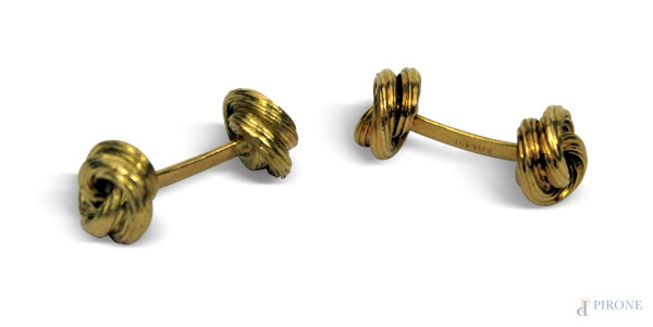 Gemelli in oro 18 kt., gr.24, 