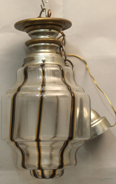 Lampada in vetro colorato, H 40 cm, anni &#39;70.