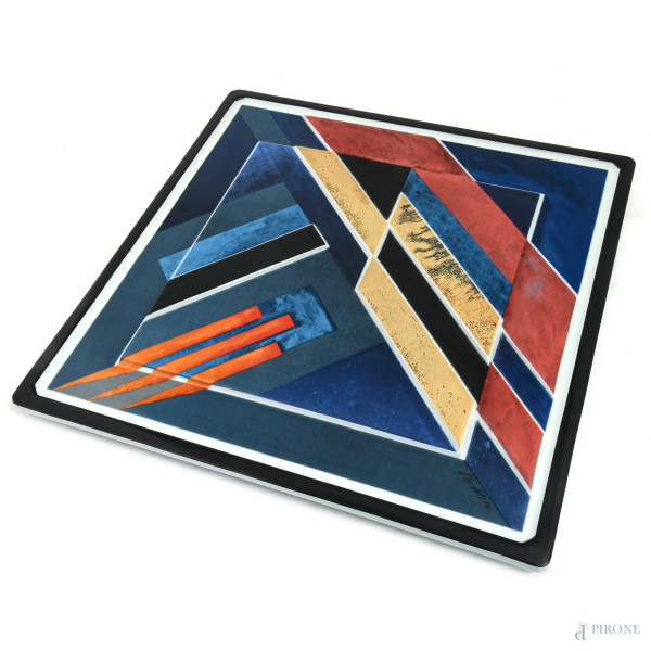 Hajer Stuttgart x Rosenthal, Piatto dell'Anno Jahresteller 1980, es. 440/3000, cm 35,5x35x5x2,5