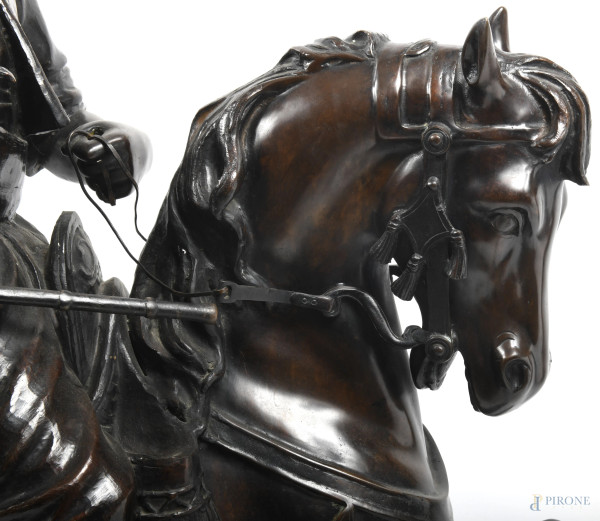 Alfred Barye (Parigi 1839-1882), Cacciatore arabo, fine XIX secolo, bronzo, cm 106x76x40, firmato...