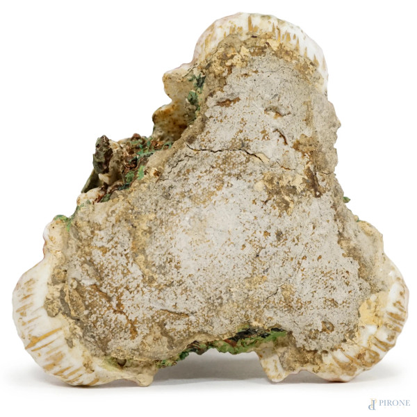 Allegoria dell'Inverno, scultura in porcellana policroma, vecchia manifattura, cm h 16, (difetti)