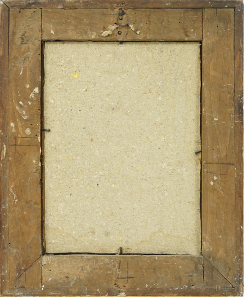 Madonna del Sacro Cuore, pastello su carta, cm 30x22,5, XVIII-XIX secolo, entro cornice, (difetti...
