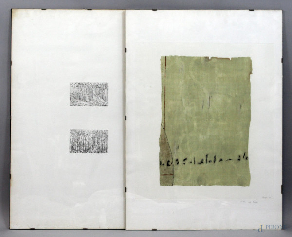 Lotto di due litografie di autori diversi, misure max cm 70x50, XX secolo.