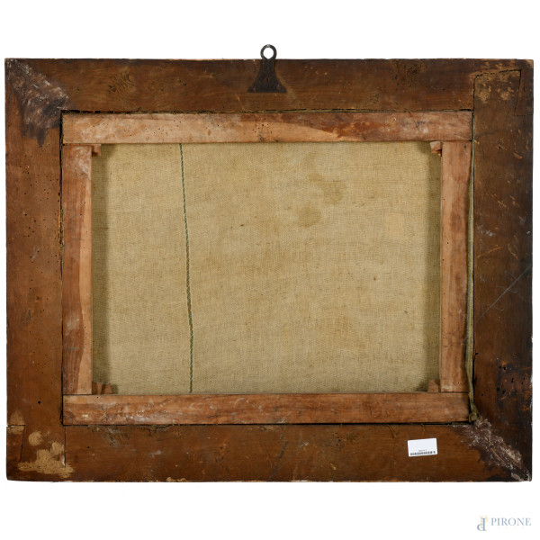 Battaglia, olio su tela, cm 61x80, XVII- XVIII secolo, (difetti)