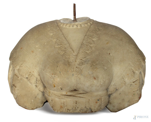 Busto di donna acefalo in mamo, Italia centrale XVIII sec., h. cm 33.
