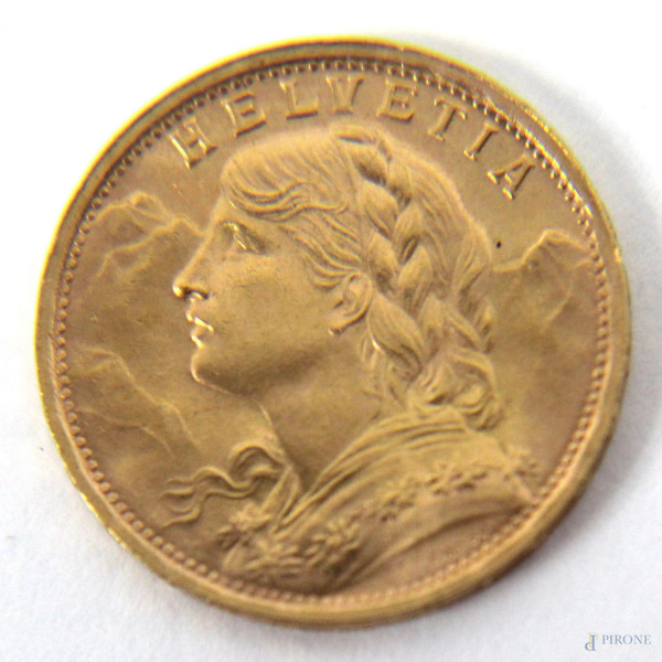 Svizzera, 20 Franchi in oro, 1947